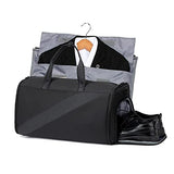 Garment Bags for Travel,Carry on Suit Bags for Men Travel,Garment Bag with Shoe Compartment,2 in 1 Waterproof Convertible Garment Bag with Shoulder Strap Black - backpacks4less.com