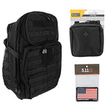 5.11 RUSH24 Tactical Backpack Med First Aid Patriot Bundle - Black - backpacks4less.com