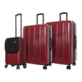 Mia Toro Italy Reggia Hard Side Spinner Luggage 3 Piece Set, Burgundy, One Size