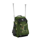 EASTON WALK-OFF IV Bat & Equipment Backpack Bag | Baseball Softball | 2020 | Army Camo | 2 Bat Sleeves | Vented Shoe Pocket | External Helmet Holder | 2 Side Pockets | Valuables Pocket | Hook