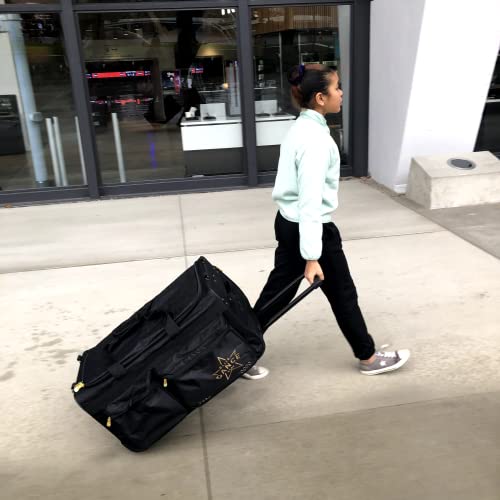 Professional Garment Duffel Bag for Dancer, 28 Inch Dance Bag with Garment Rack and Wheels for Competition, Collapsible, Water Resistant Premium Exterior Nylon Fabric - backpacks4less.com