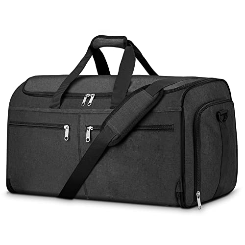 Garment Duffle Bags for Travel, Bukere Convertible Carry on Garment Duffel Bag for Men Women, Shoe Compartment, 2 in 1 Hanging Dress Suitcase Suit Travel Bags - backpacks4less.com