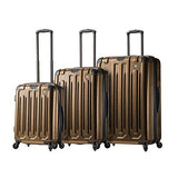 Mia Toro Italy Lustro Luggage 3 Piece Set, Gold, One Size
