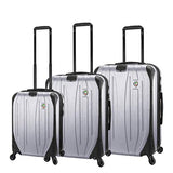 Mia Toro Italy Compaz Hard Side 3 Piece Spinner Luggage, Silver, One Size