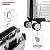 SwissGear 7782 Hardside Expandable Luggage with Spinner Wheels, Silver, Checked-Medium 24-Inch - backpacks4less.com