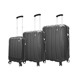 Mia Toro Italy Tasca Fusion Hardside Spinner Luggage 3pc Set , Black, One Size