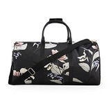 BEBE Women's Whitney Duffel Bag, Black Floral