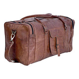 KPL 21 Inch Vintage Leather Duffel Travel Gym Sports Overnight Weekend Duffle Bags for men and women - backpacks4less.com