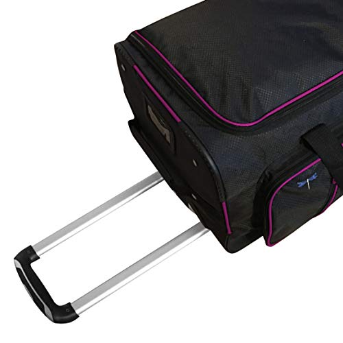 Travolution 23 Inch Garment Rack Duffel with Wheels, Black/Pink - backpacks4less.com