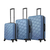 Mia Toro Italy Molded Art Hive Hard Side Spinner Luggage 3 Piece Set, Blue, One Size