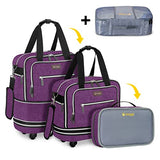 Biaggi Zipsak Boost! Foldable Underseat Carry-On Expands to Full Size Carry-On - Custom Sized Packing Cube Included (Purple)
