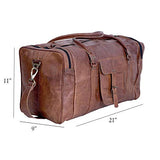 KPL 21 Inch Vintage Leather Duffel Travel Gym Sports Overnight Weekend Duffle Bags for men and women - backpacks4less.com