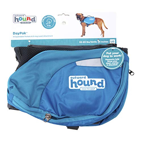 Outward Hound DayPak Blue Dog Saddleback Backpack, Large–