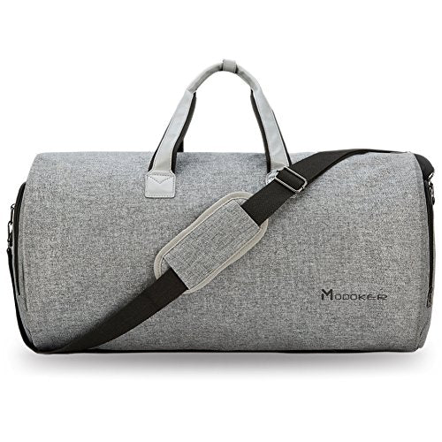 Luxury Leather Garment Duffle Bag for Men with 2-in-1 Convertible