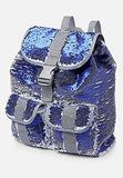 Justice Multi Silver Flip Sequin Rucksack Backpack - backpacks4less.com