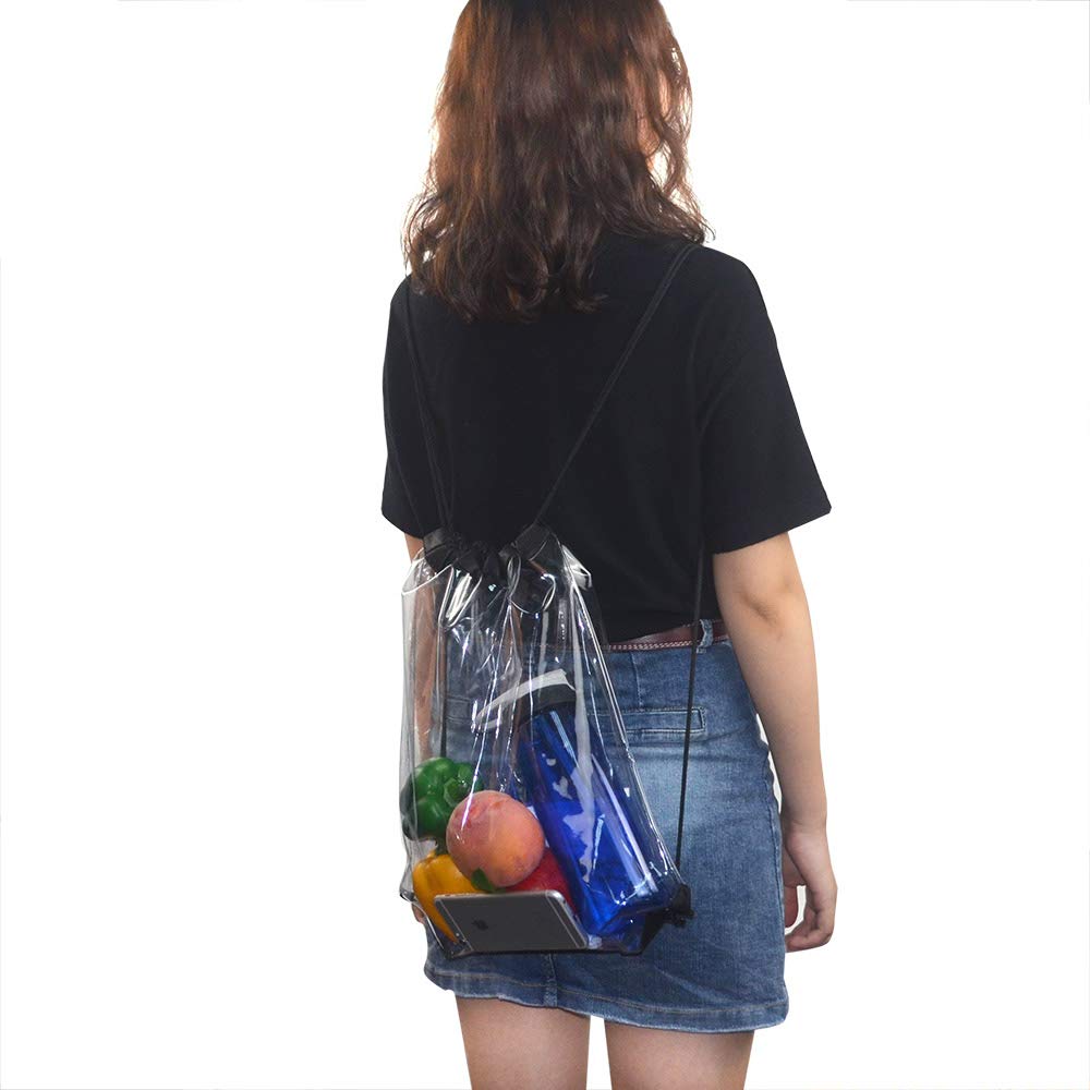 Clear Drawstring Bag Waterproof Stadium Drawstring Backpack