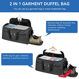 Garment Duffle Bags for Travel, Bukere Convertible Carry on Garment Duffel Bag for Men Women, Shoe Compartment, 2 in 1 Hanging Dress Suitcase Suit Travel Bags - backpacks4less.com
