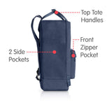 Fjallraven - Kanken Classic Backpack for Everyday, Royal Blue/Pinstripe Pattern - backpacks4less.com