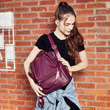 CLUCI Women Backpack Purse Fashion Leather Large Travel Bag Ladies Shoulder Bags Wine Red - backpacks4less.com