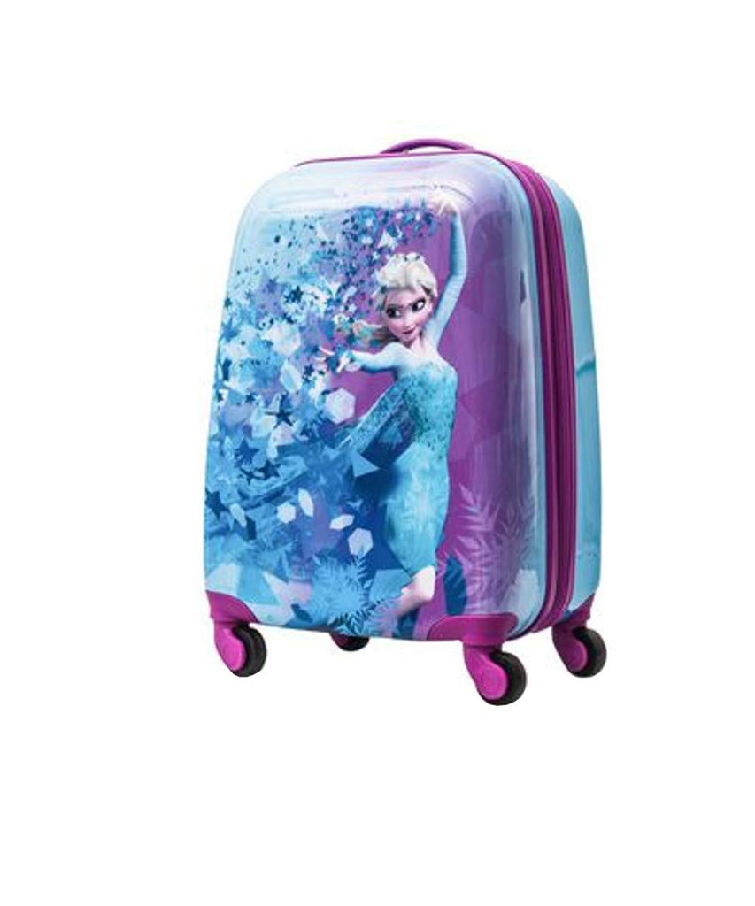 Disney Frozen Hard Side Spinner Trolley 18 Inch Luggage for Kids [Blue–