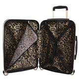 BEBE Women's Adriana 21" Hardside Carry-on Spinner Luggage,Telescoping Handles, Leopard, One Size