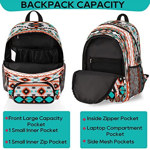 Pardick Aztec Print School Backpacks for Girls Boys Teens Students - Stylish College Schoolbag Book Bag - Water Resistant Travel Backpacks for Women Men - backpacks4less.com