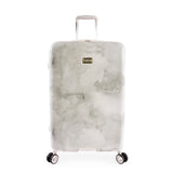 BEBE Women's Lilah 2 Piece Set Suitcase with Spinner Wheels, Grey Marble, One Size