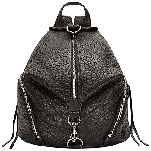 Rebecca Minkoff womens Julian Backpack Backback, Black With Silver, One Size US | Backpacks4Less