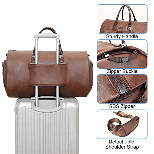 Modoker Convertible Leather Garment Bag, Carry on Garment Bags for