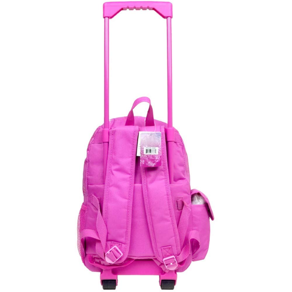 Disney Large Rolling Backpack Princess w/ Flowers Pink School Bag New a03887 - backpacks4less.com