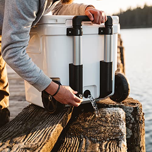 YETI Roadie 48 Wheeled Cooler with Retractable Periscope Handle, Navy - backpacks4less.com