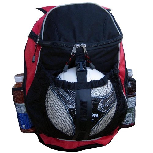 Sport Backpack - Basketball Backpack, Soccer Ball Backpack, Volley Ball Backpack (Red) - backpacks4less.com