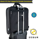 ZEGUR Suit Carry On Garment Bag for Travel & Business Trips With Shoulder Strap and Rolling Luggage Attachment Point - Black - backpacks4less.com