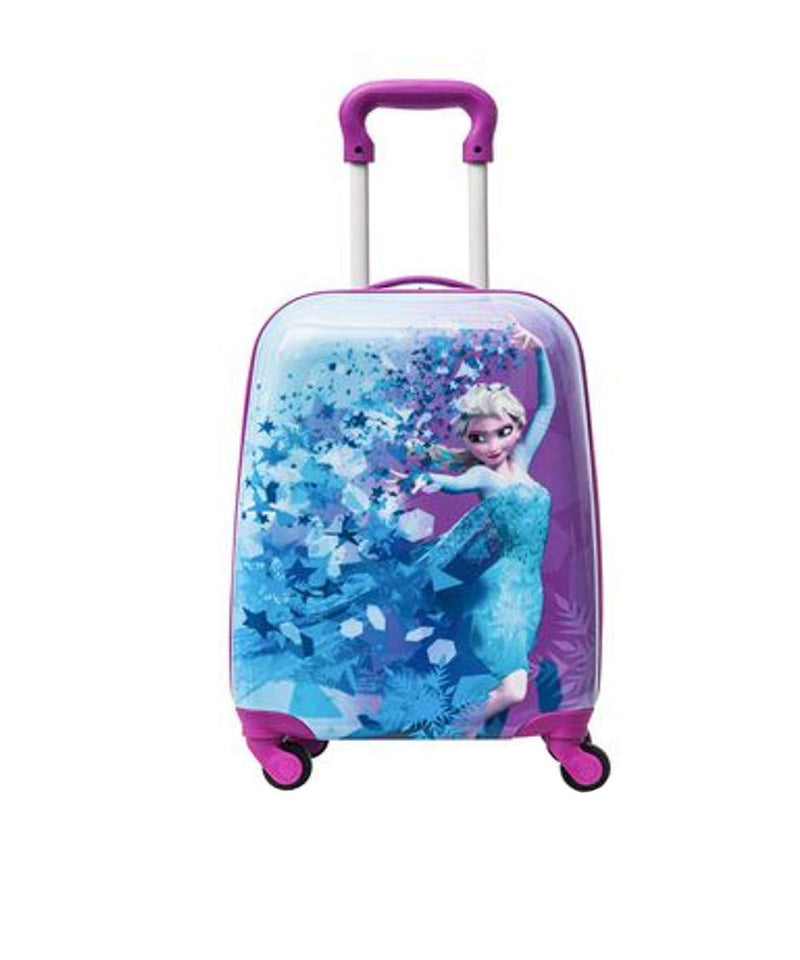 Disney Frozen Hard Side Spinner Trolley 18 Inch Luggage for Kids [Blue] - backpacks4less.com
