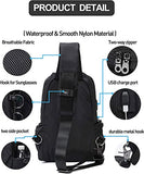 SEAFEW Black Small Sling Crossbody Backpack Shoulder Bag for Men Women wiht Wallet,, Lightweight One Strap Backpack Sling Anti-Theft Chest Bag Backpack for Hiking Walking Biking Travel Cycling - backpacks4less.com