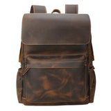 Tiding Genuine Leather Backpack 14 Inch Laptop Backpack Vintage Travel College School Bag Daypack for Men - backpacks4less.com