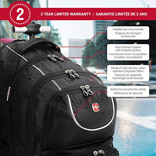 Swiss Gear 15.6" Rolling Computer Backpack (SWA0961) - backpacks4less.com