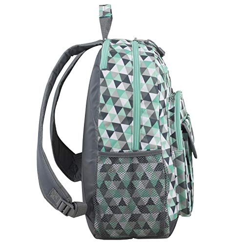 Eastsport Tech Backpack, Mint/Ash Gray/Triangle Print - backpacks4less.com