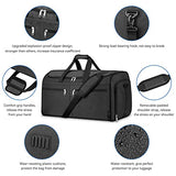 Garment Duffle Bags for Travel, Bukere Convertible Carry on Garment Duffel Bag for Men Women, Shoe Compartment, 2 in 1 Hanging Dress Suitcase Suit Travel Bags - backpacks4less.com