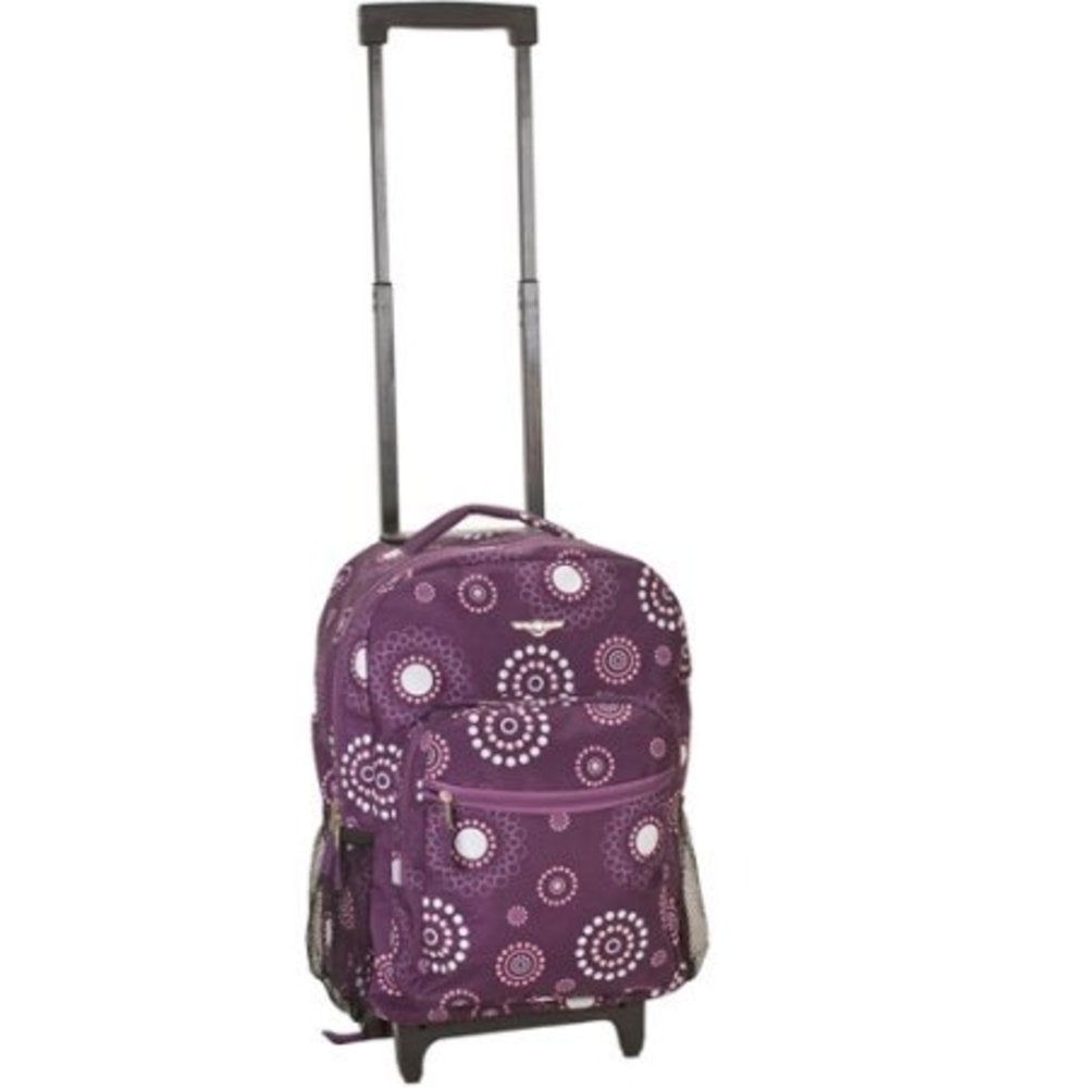 Rockland Luggage 17 Inch Rolling Backpack, PURPLEPEARL - backpacks4less.com