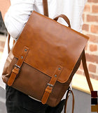 Kenox Vintage PU Leather Laptop Backpack Knapsack Rucksack Weekender Daypack Bag - backpacks4less.com