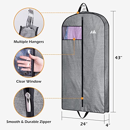 MISSLO 43 Heavy Duty Hanging Garment Bags for Travel Suit Bag for Men–