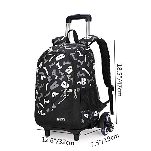 Meetbelify 3pcs Kids Rolling Backpacks Luggage Six Wheels Trolley School Bags ... (Gray) - backpacks4less.com