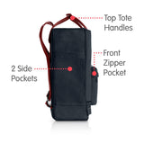 Fjallraven - Kanken Classic Backpack for Everyday, Black/Ox Red - backpacks4less.com