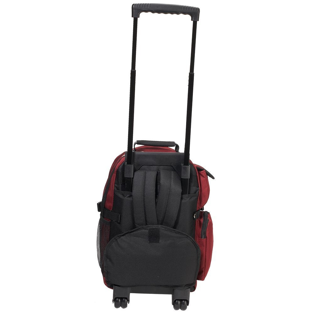 Everest Deluxe Wheeled Backpack, Burgundy - backpacks4less.com