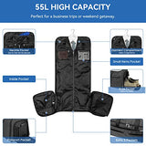 Garment Duffle Bags for Travel, Bukere Convertible Carry on Garment Duffel Bag for Men Women, Shoe Compartment, 2 in 1 Hanging Dress Suitcase Suit Travel Bags - backpacks4less.com
