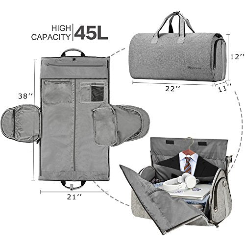 Convertible Travel Garment Bag, Duffle Bags For Travel, Carry On Garment  Duffel Bag For Men Women, Shoe Compartment, 2 In 1 Hanging Dress Suitcase  Suit Travel Bags