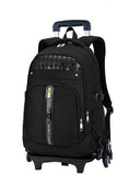 Meetbelify Kids Rolling Backpacks Luggage Six Wheels Unisex Trolley School Bags Black - backpacks4less.com