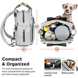 ARCA PET Travel Bag for Cat & Dog Backpack - Store All Dog Stuff & Puppy Supplies - Includes 1 Dog Travel Bag, 1 Large Dog Food Travel Container, 2 Collapsible Travel Dog Bowls (Grey) - backpacks4less.com