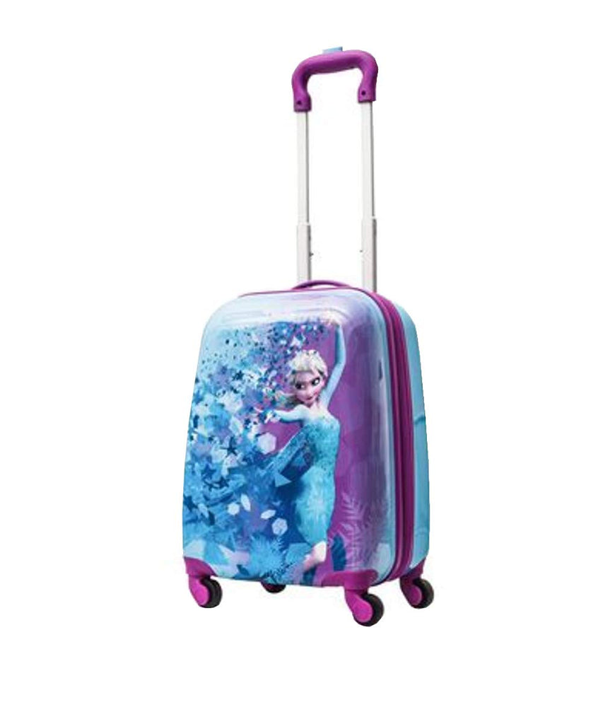 Disney Frozen Hard Side Spinner Trolley 18 Inch Luggage for Kids [Blue–